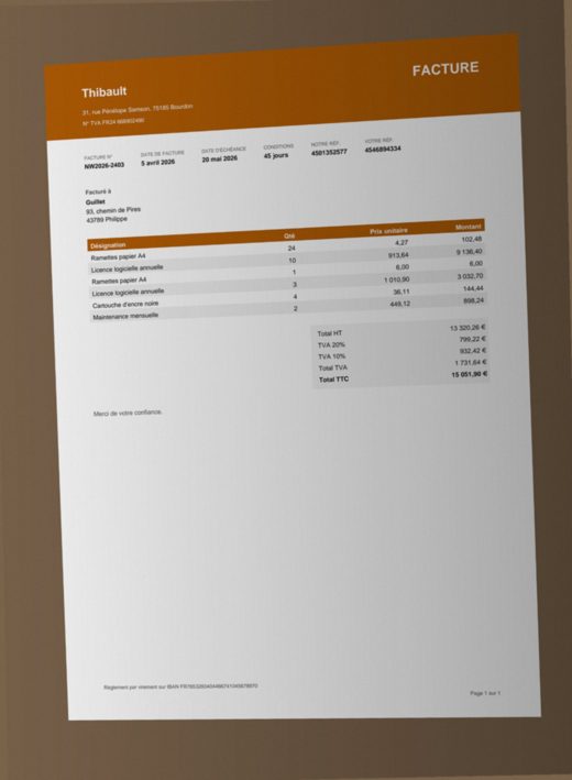 Sample phone photo invoice from the test set